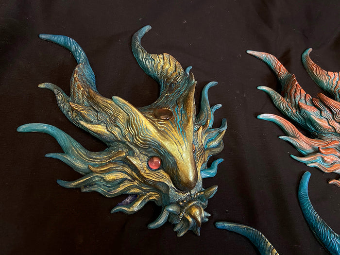 PANOPTES BEAST WALL SCULPTURE- COPPER AND TEAL
