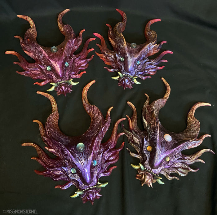 PANOPTES BEAST WALL SCULPTURE- REDS/PURPLES