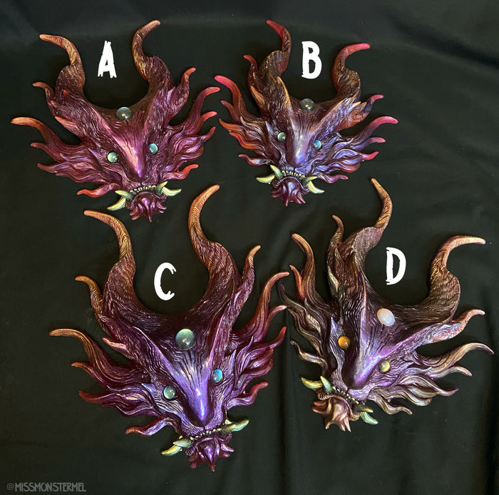 PANOPTES BEAST WALL SCULPTURE- REDS/PURPLES