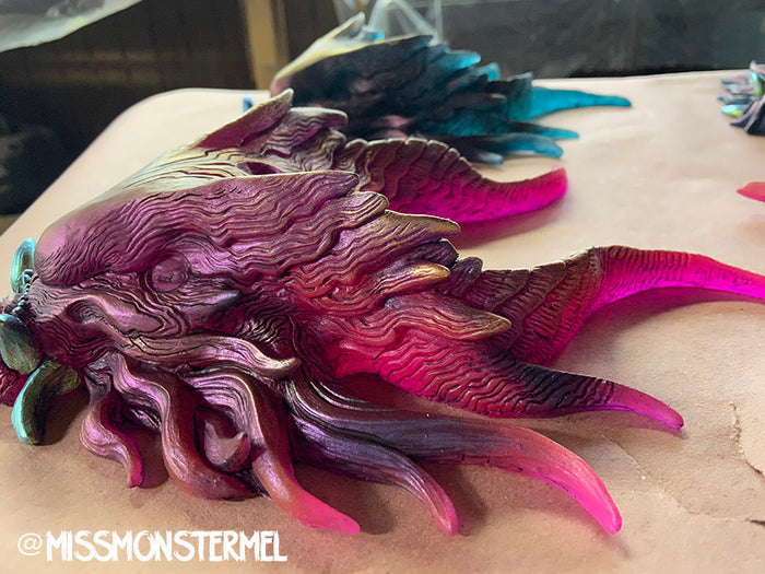 PANOPTES BEAST WALL SCULPTURE- REDS/PURPLES