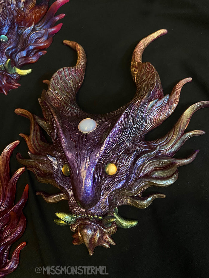 PANOPTES BEAST WALL SCULPTURE- REDS/PURPLES