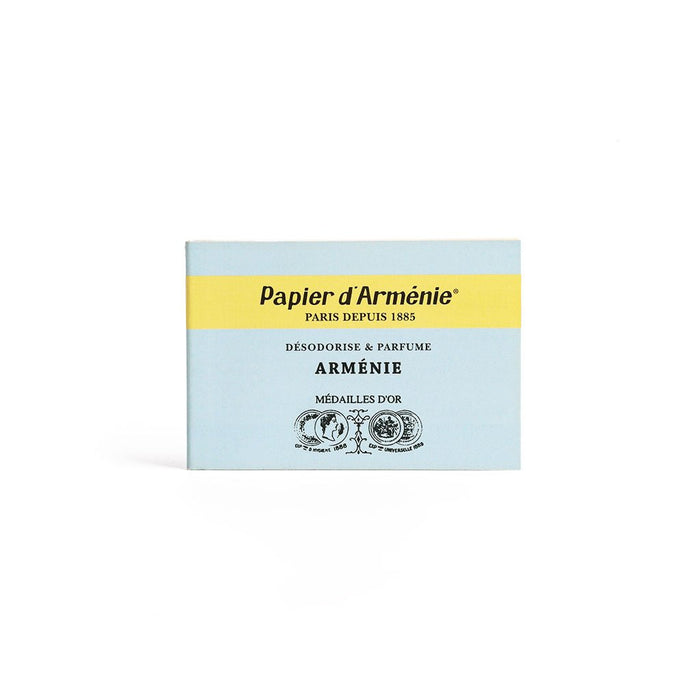 Booklet of blue Papier d'Arménie incense papers in Armenie scent on white background
