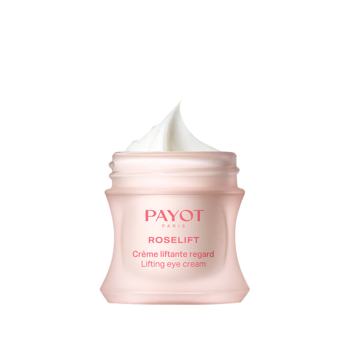 Payot Roselift eye cream jar on a white background