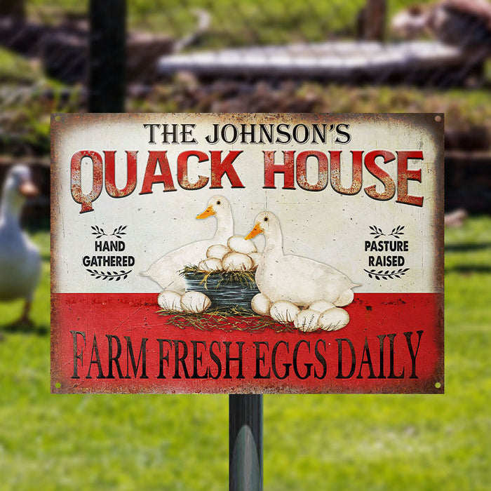 Personalized Duck Quack House Customized Classic Metal Signs-CUSTOMOMO