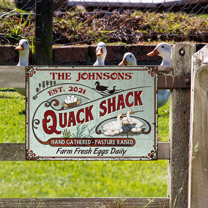 Personalized Duck Quack Shack Pasture Raised Custom Classic Metal Signs-CUSTOMOMO