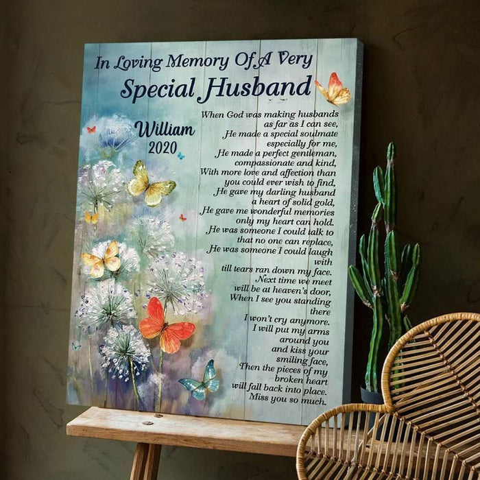 Personalized In Loving Memory Of Very Special Husband Poster