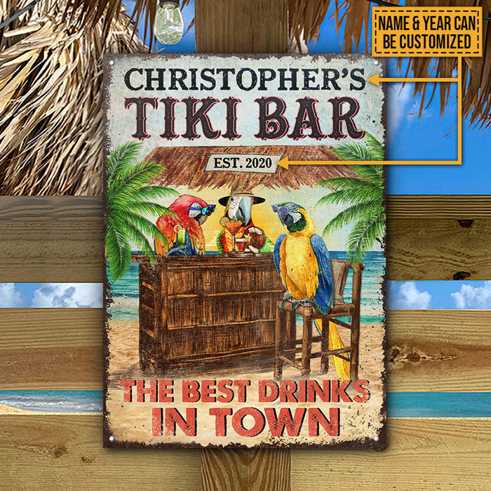 Personalized Tiki Bar No Problem Custom Classic Metal Signs-CUSTOMOMO