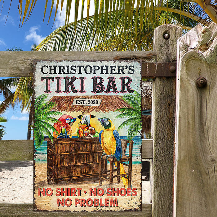 Personalized Tiki Bar No Problem Custom Classic Metal Signs-CUSTOMOMO