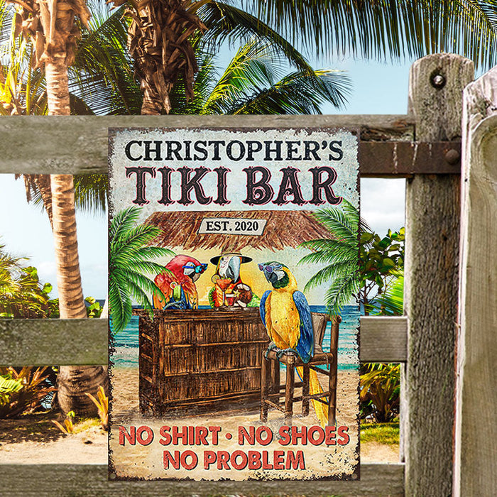 Personalized Tiki Bar No Problem Custom Classic Metal Signs-CUSTOMOMO
