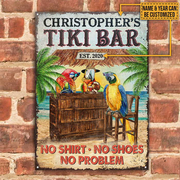 Personalized Tiki Bar No Problem Custom Classic Metal Signs-CUSTOMOMO
