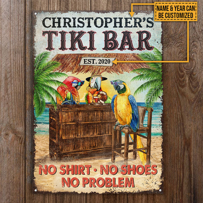 Personalized Tiki Bar No Problem Custom Classic Metal Signs-CUSTOMOMO