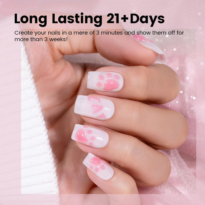Pink No-Wipe 3D Sculpting Gel for Nail Art Designs