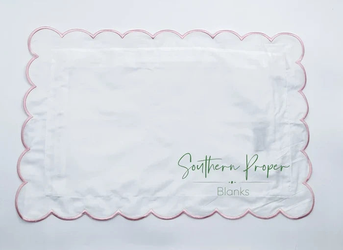 Pink Scaloped Pillow Case