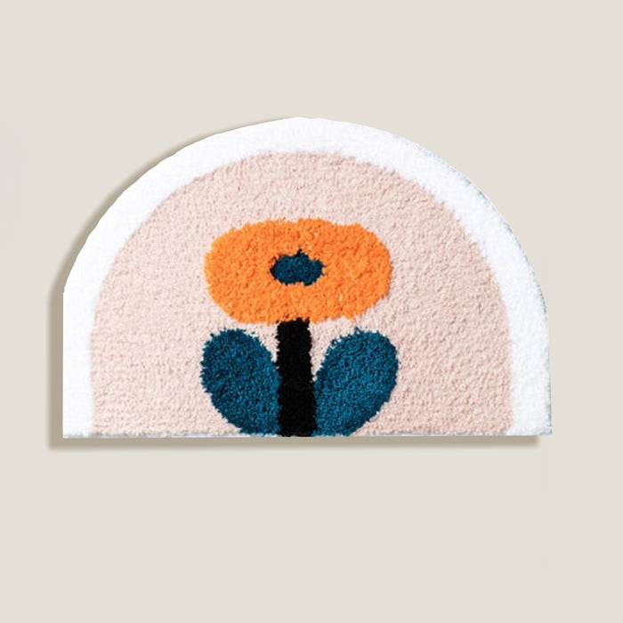 Pink Tulip Floral Bath Mat