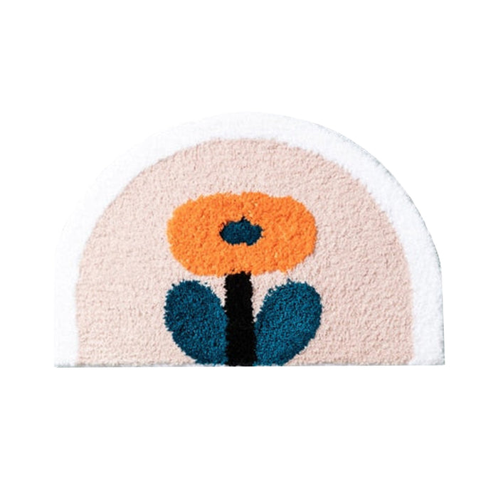 Pink Tulip Floral Bath Mat