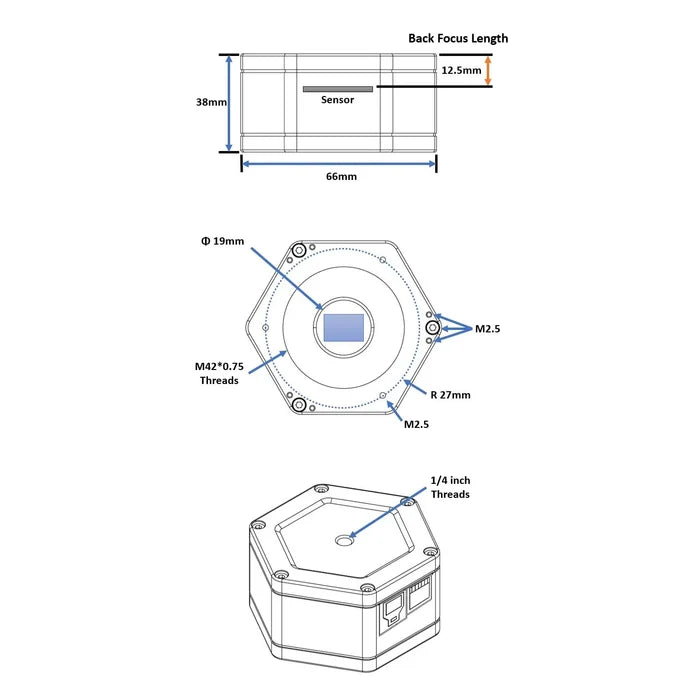 Player One Mars-M USB3.0 Mono Camera IMX290 (MARS-M) - Astronomy Plus