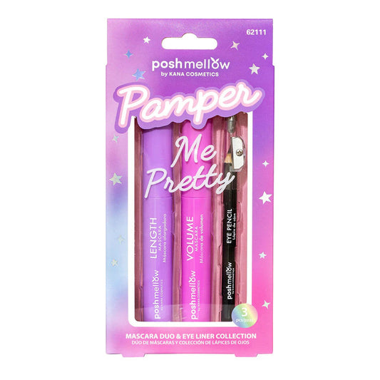 Posh Mellow Pamper Me Pretty Mascara Duo & Eye Pencil Set 3pcs - ikatehouse