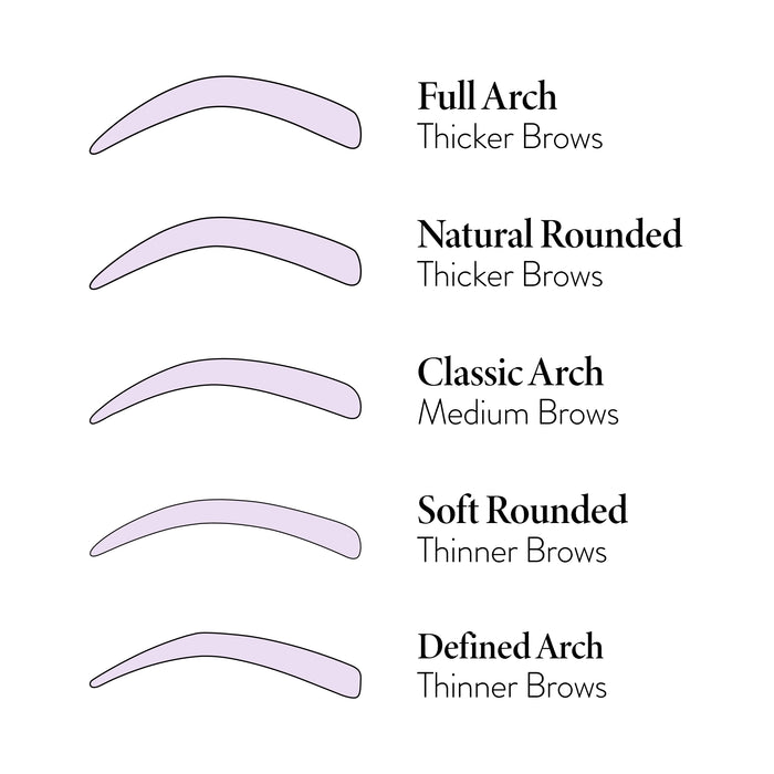 Precision Brow Shaping Stencils shape chart