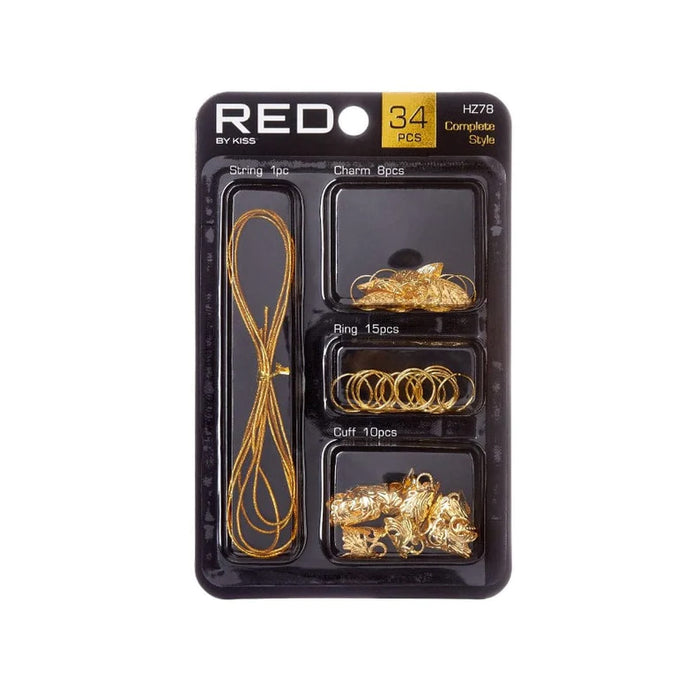 RED Braid Charm 34pcs #HZ77