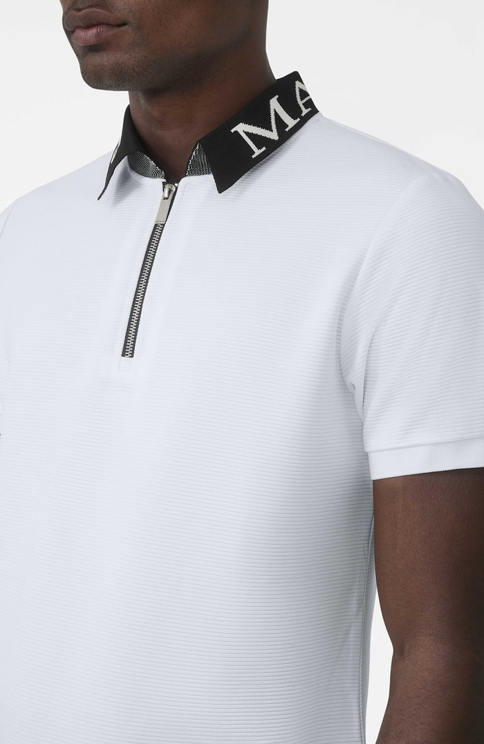 Premium Logo Collar Polo in White