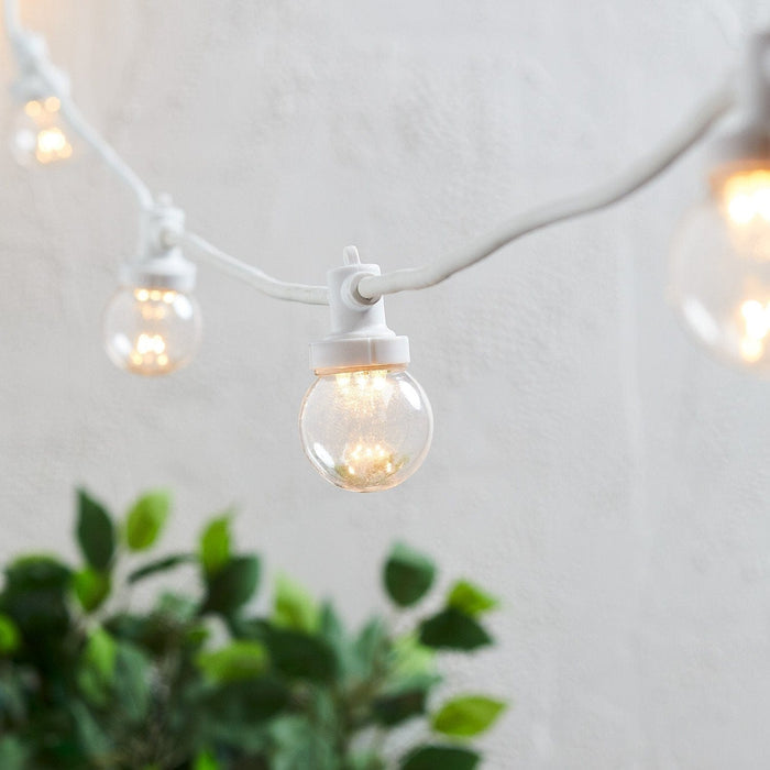 Pro Connect 20m 40 Warm White Connectable Festoon Lights Clear Cap White Cable