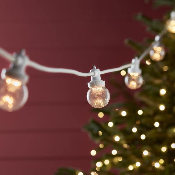 Pro Connect 25m 50 Warm White Connectable Festoon Lights Clear Cap White Cable