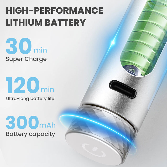 Rechargeable nail drill 300mAh battery 120 minutes runtime 30 minutes fast charge USB Type-C lithium battery