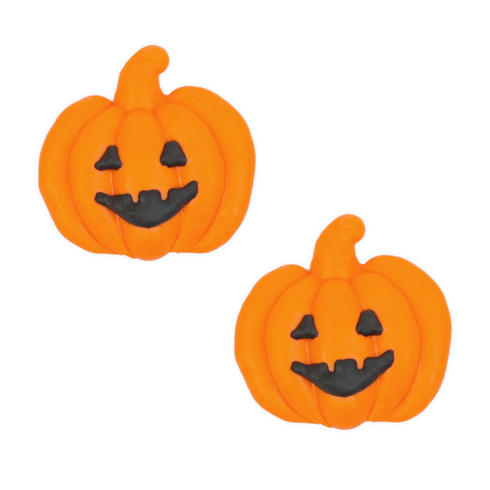 Halloween Royal Icing Toppers for decorating your own cupcakes, chocolates, cookies, cakes, and other desserts. Edible hand piped icing toppers ready to use on your food.