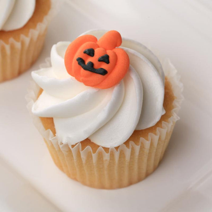 Halloween Royal Icing Toppers for decorating your own cupcakes, chocolates, cookies, cakes, and other desserts. Edible hand piped icing toppers ready to use on your food.