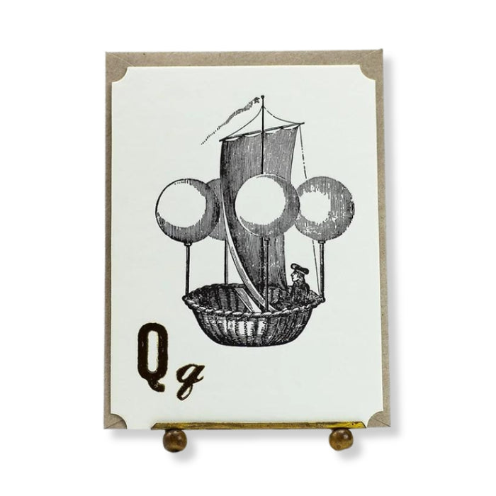 Q Letterpress Card - Quest