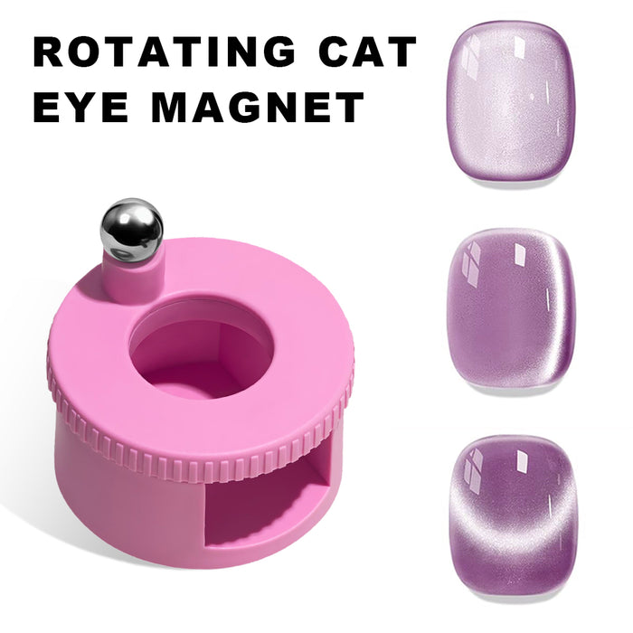 RARJSM 360° Rotating Cat Eye Magnet - Pink Glass Bead Effect Magnetic Wand for Cat Eye Gel Polish
