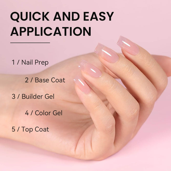 RARJSM Clear Builder Gel Polish for Nails Self Leveling