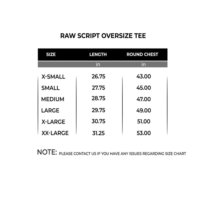 Raw Script Oversize Tee