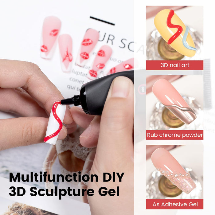 3D Sculpting Gel for Nail Art Embossed Dimensional Effects