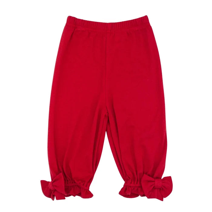 Red Noelle Knit Bow Pants