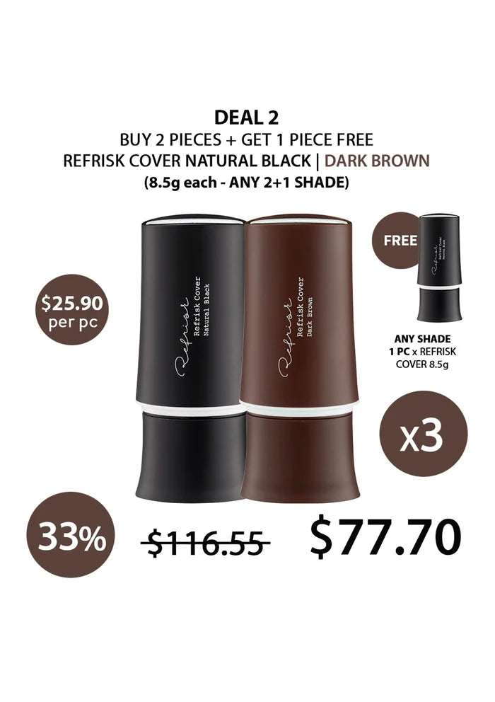 (BUY 2+1 FREE) REFRISK COVER NATURAL BLACK