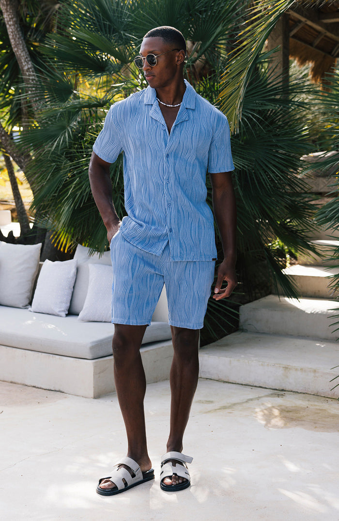 Relaxed Fit Wave Shirt in Blue