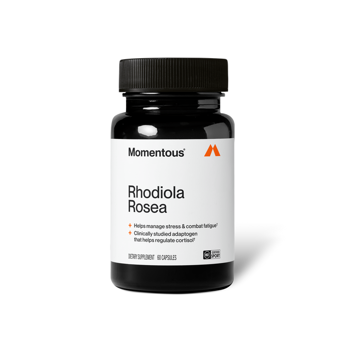 Momentous Rhodiola Rosea supplement bottle.