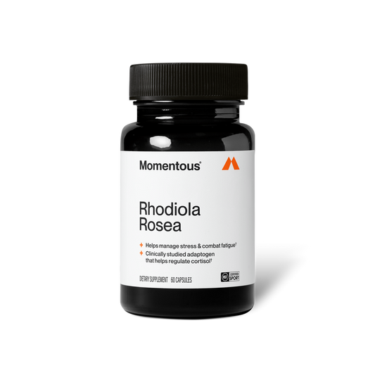 Momentous Rhodiola Rosea supplement bottle.