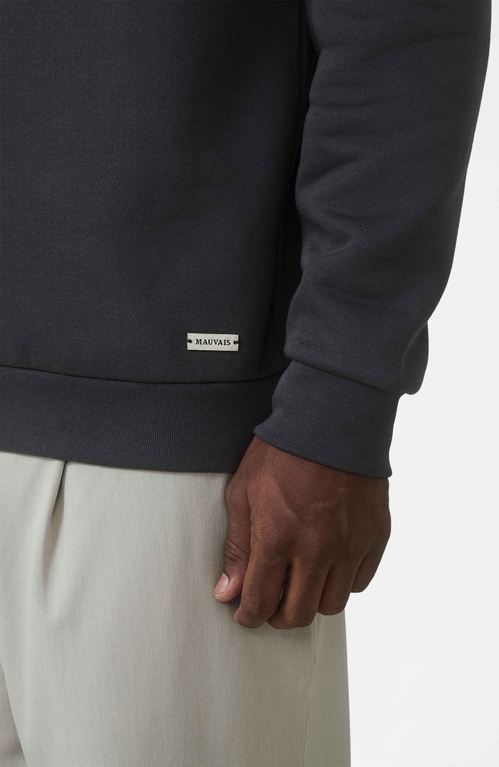 Ricamo Regular Logo Crew Sweatshirt in Slate