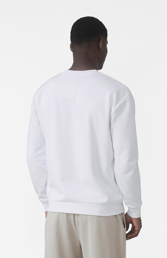 Ricamo Regular Logo Crew Sweatshirt in White