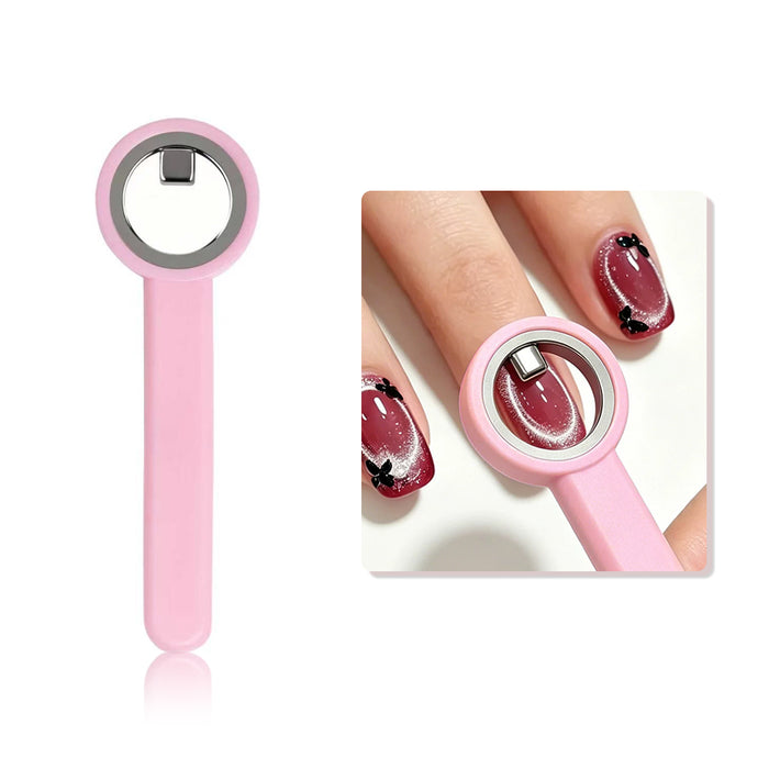 Ring Lollipop Cat Eye Magnet - Pink Circular Magnetic Wand for Cat Eye Gel Polish