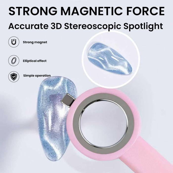 Ring Lollipop Cat Eye Magnet - Pink Circular Magnetic Wand for Cat Eye Gel Polish