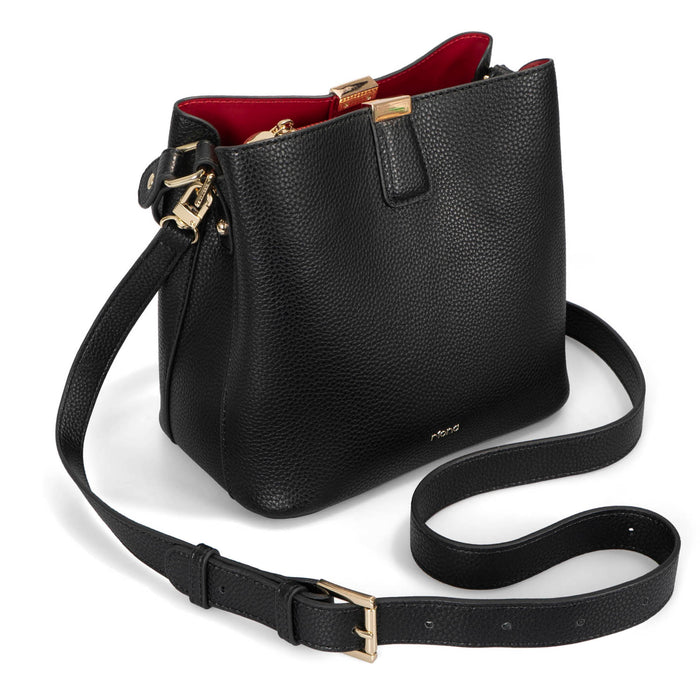 Riona Janis RFID Bucket Bag pebbled - Bentley