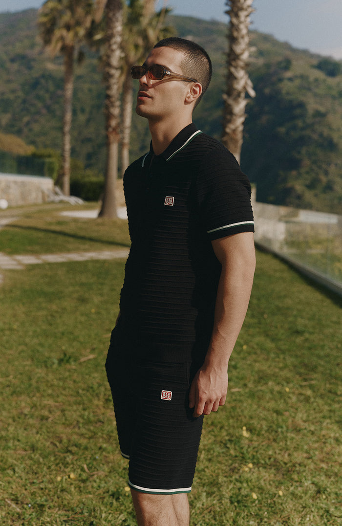Riviera Knit Rib Short in Black