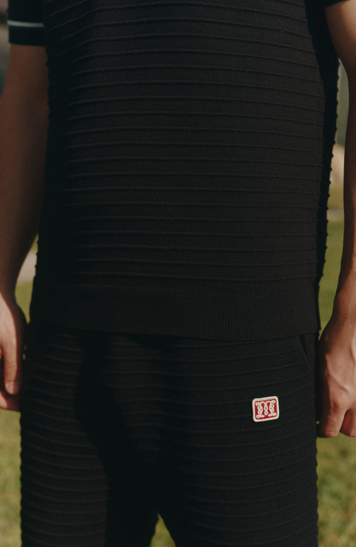 Riviera Knit Rib Short in Black
