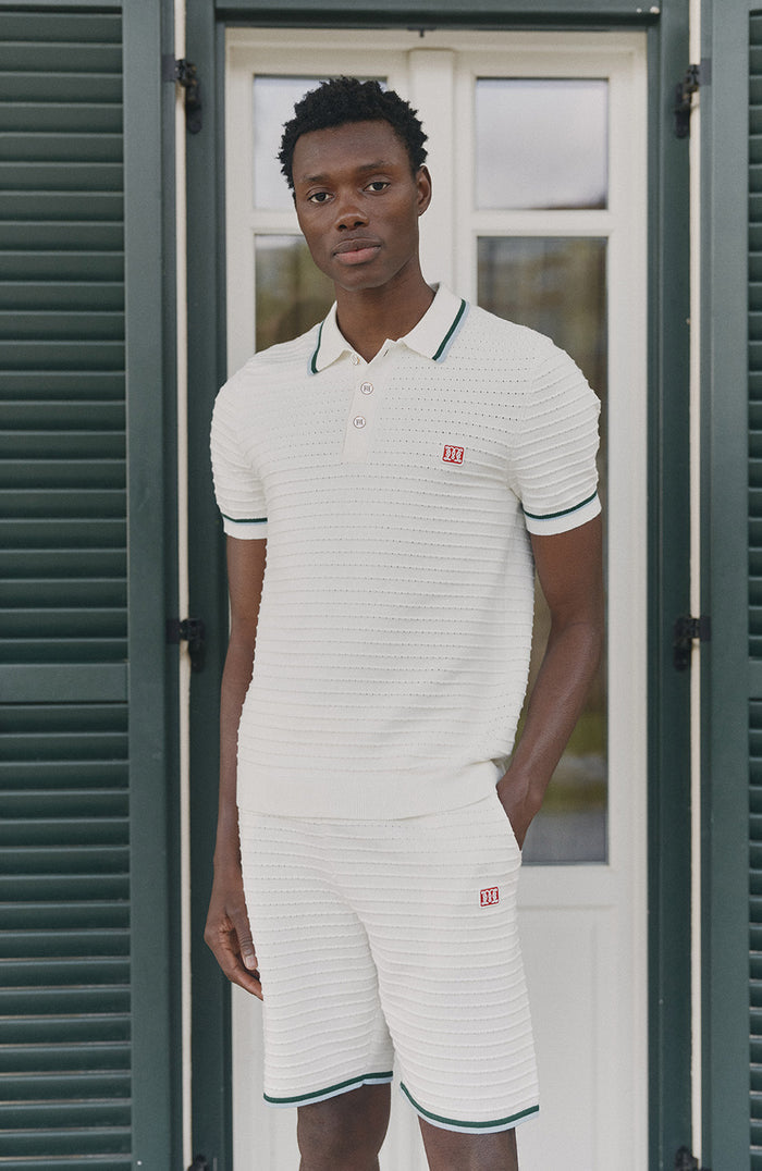 Riviera Knit Rib Short in White