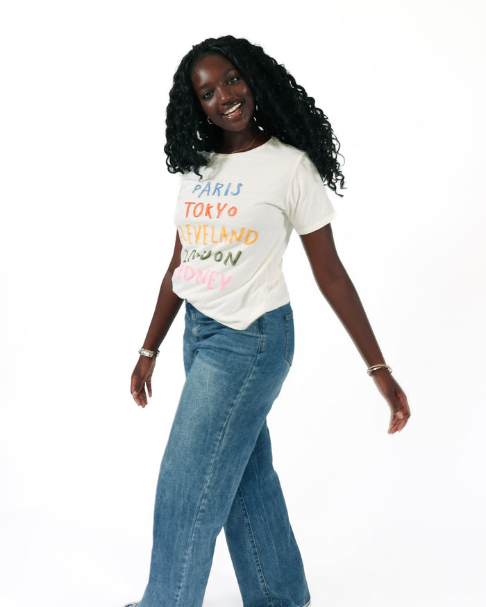 ROCK HALL COLORFUL CITIES FITTED T-SHIRT