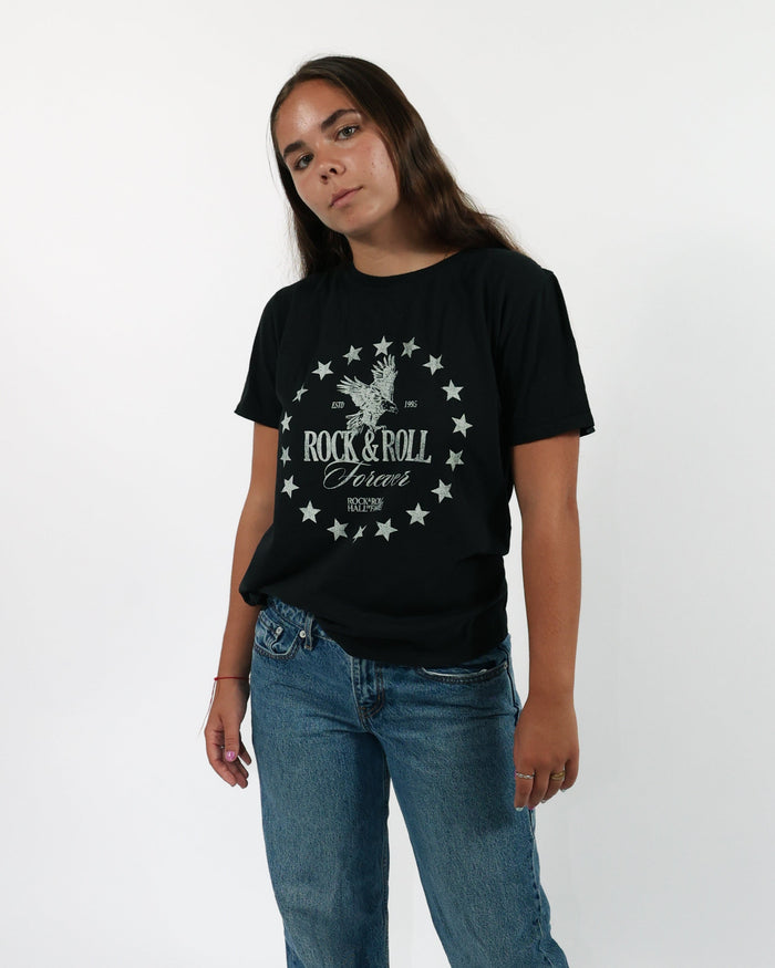 ROCK HALL ROCK N ROLL FOREVER FITTED T-SHIRT