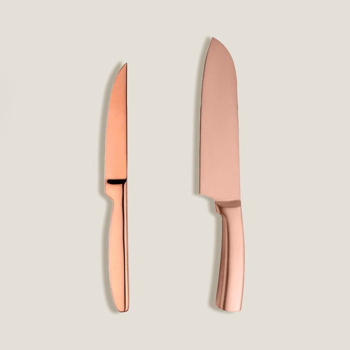 Rose Gold Kitchen Knives Set